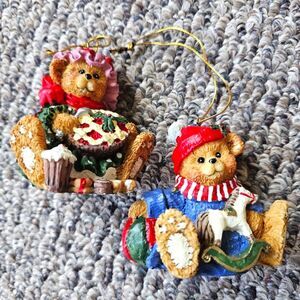 VTG HJG Christmas Bears Hanging Ornaments Seasonal Baking & Toy Horse 51014-98